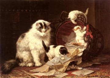 De Snippermand animal gato Henriette Ronner Knip Pinturas al óleo